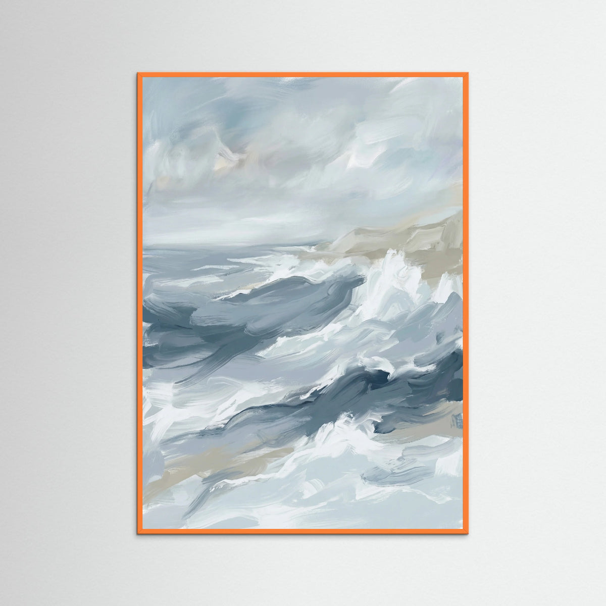 Orange Wood Oceanic Flow Blue