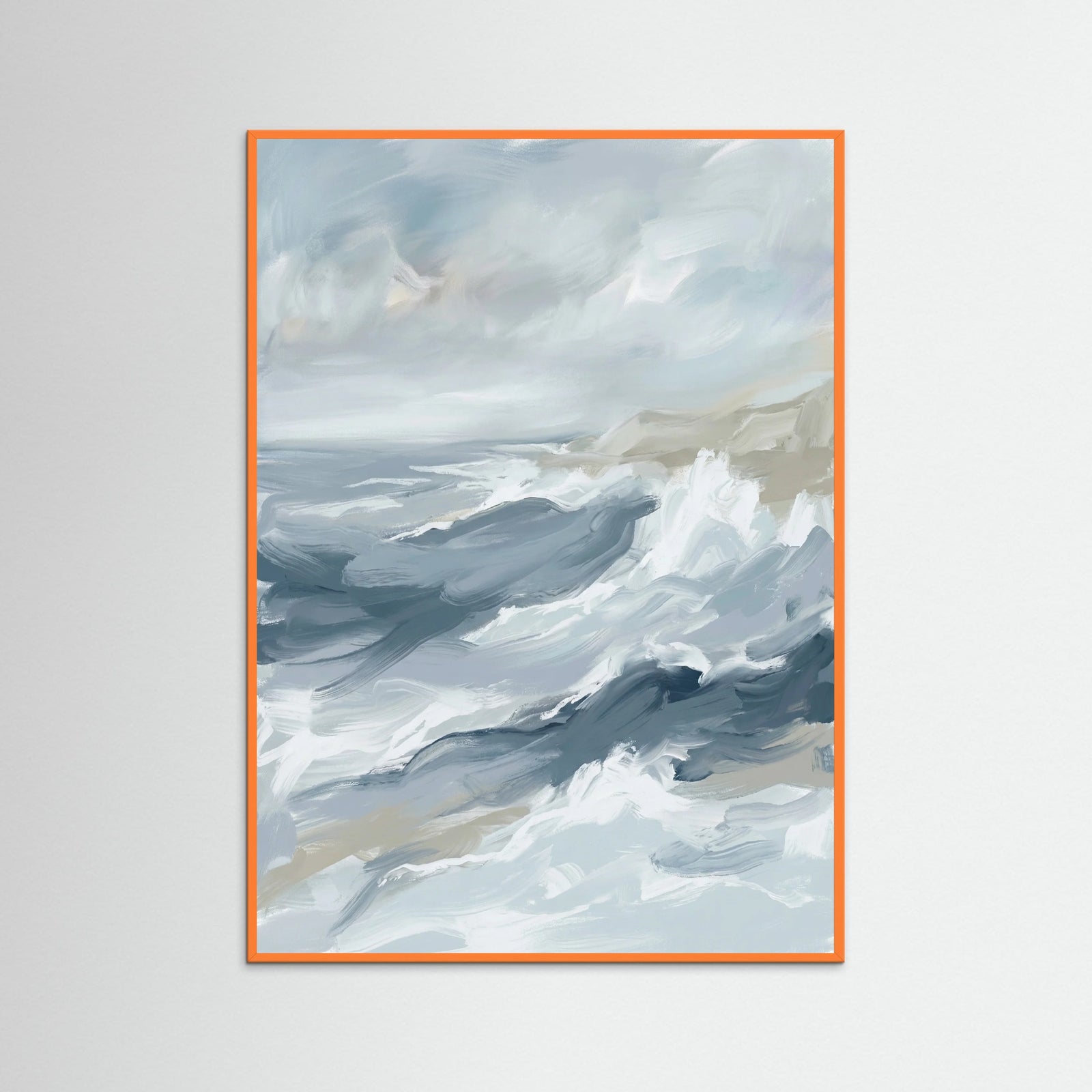 Orange Wood Oceanic Flow Blue