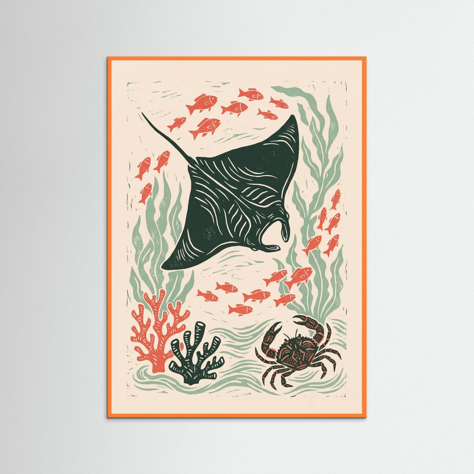 Orange Wood Oceanic Impressions