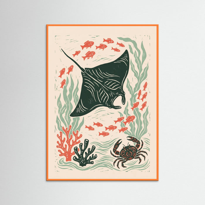 Orange Wood Oceanic Impressions