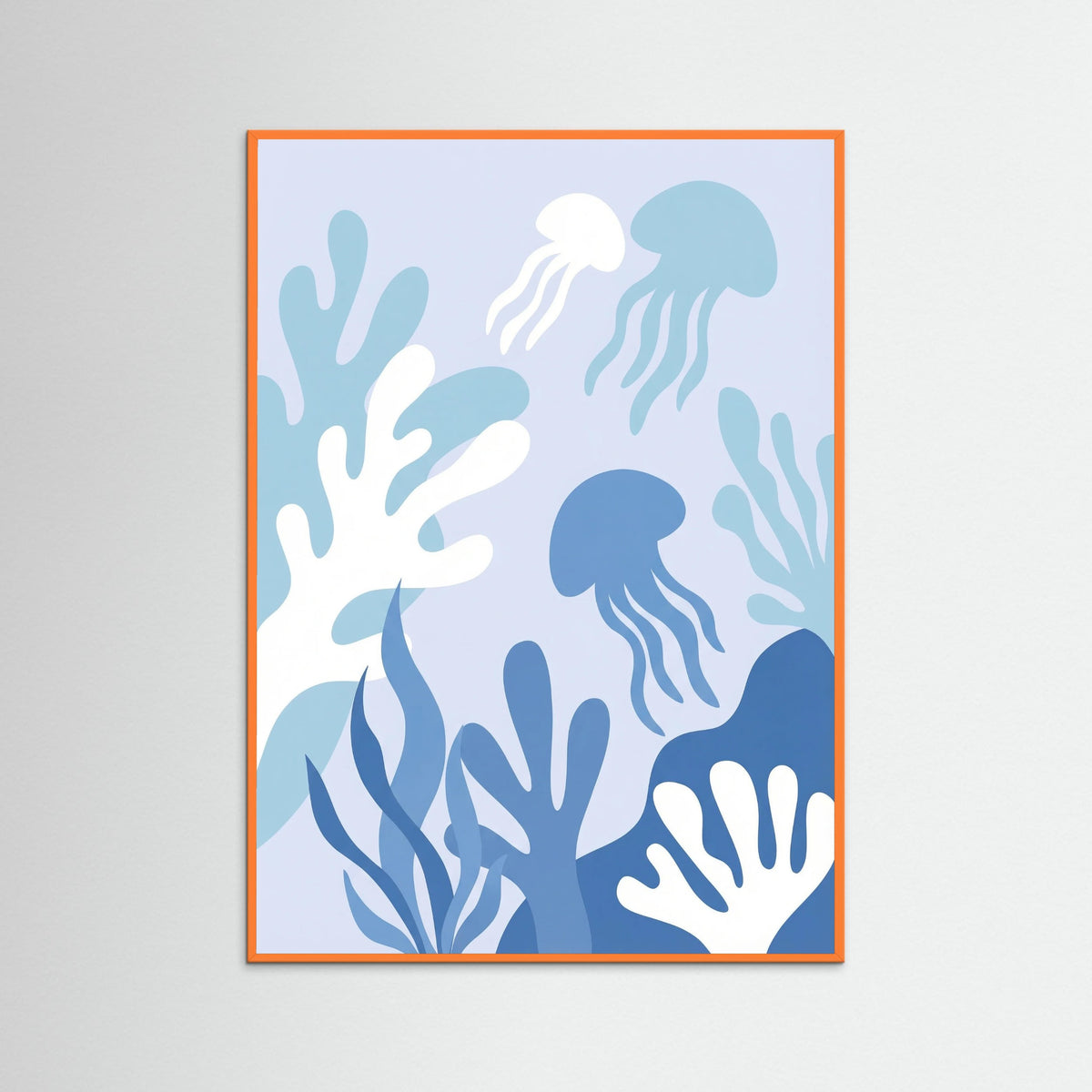 Orange Wood Oceanic Leaf Abstraction