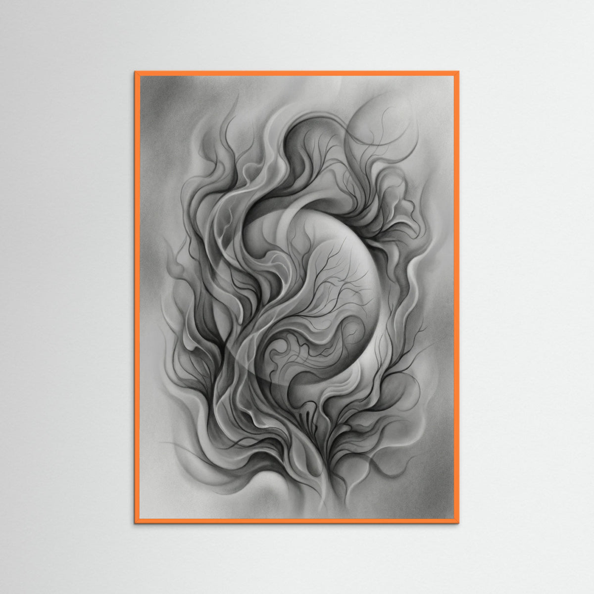 Orange Wood Organic Abstraction