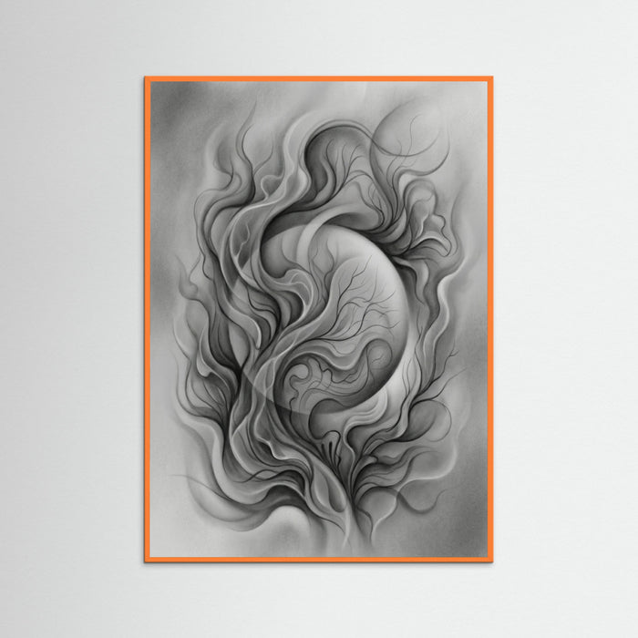 Orange Wood Organic Abstraction