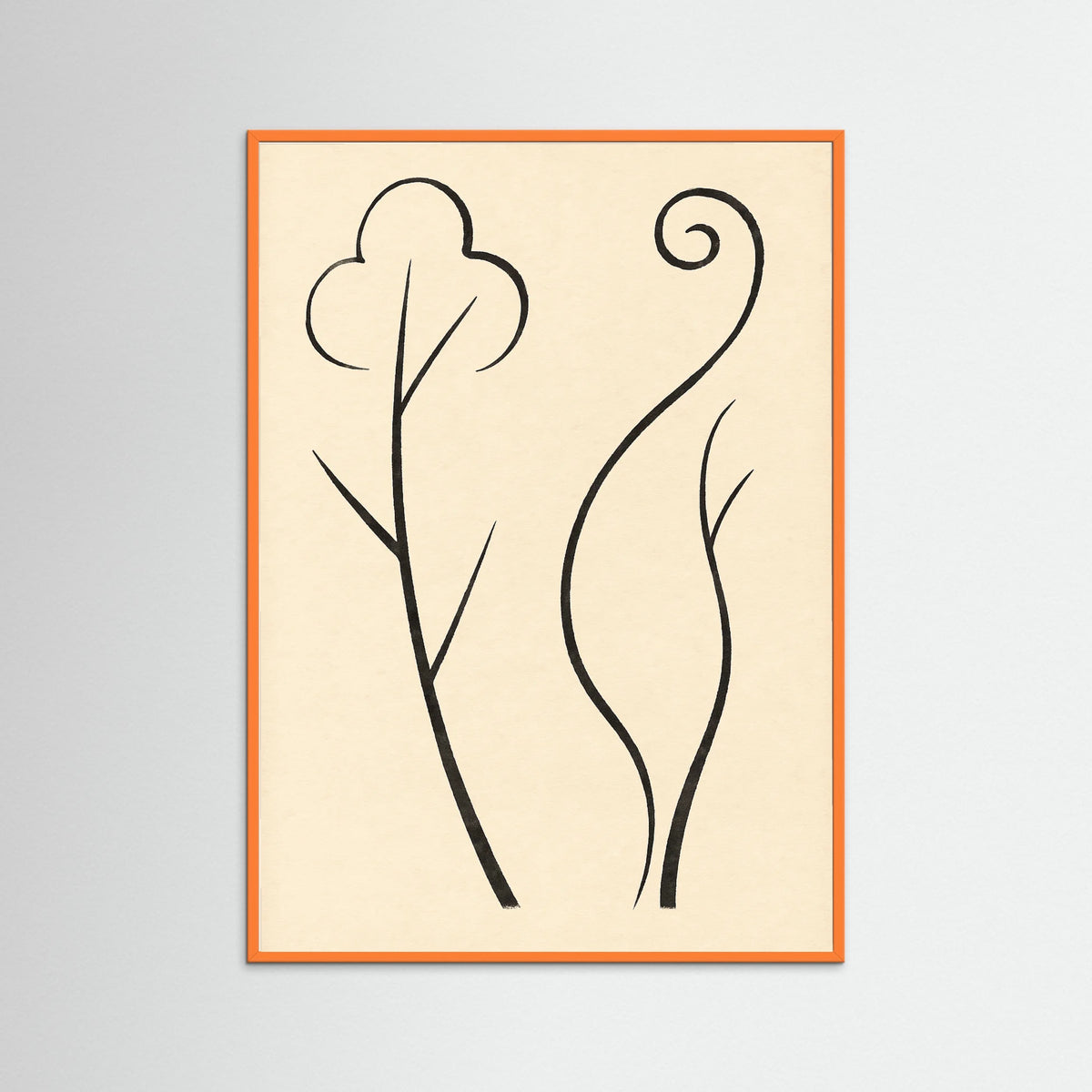 Orange Wood Organic Curves