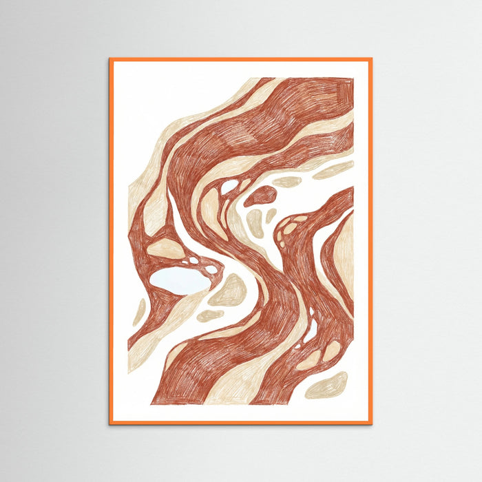 Orange Wood Organic Flow Pink
