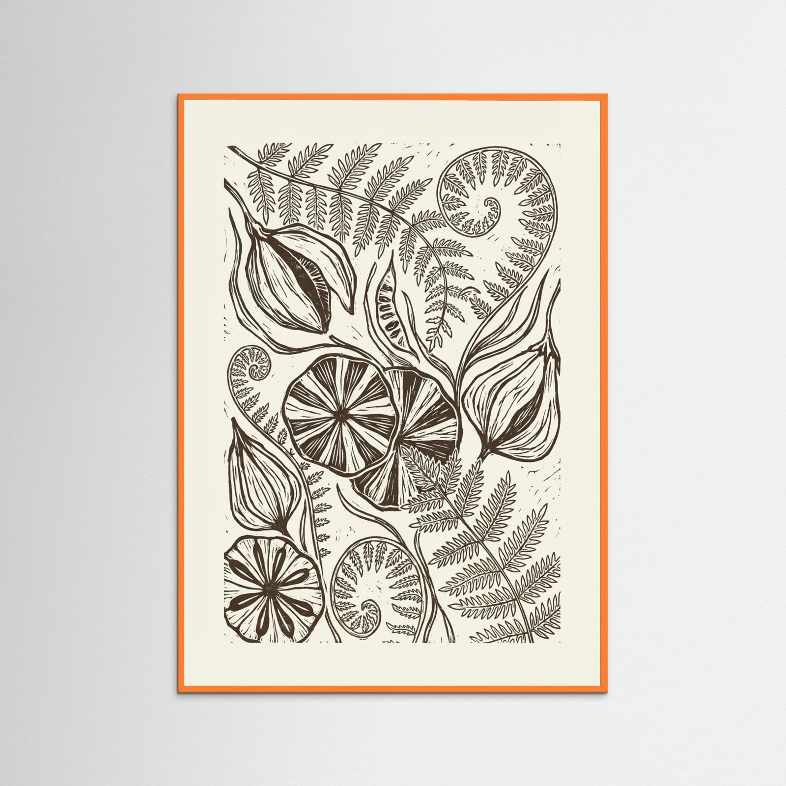 Orange Wood Organic Linework