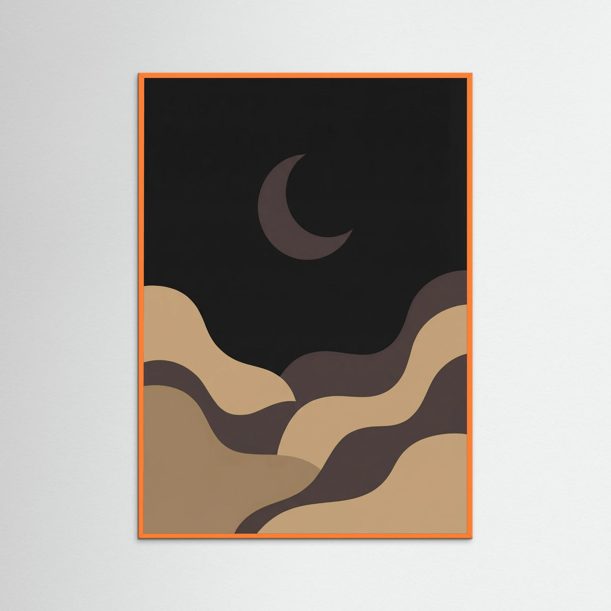 Orange Wood Organic Shapes Night