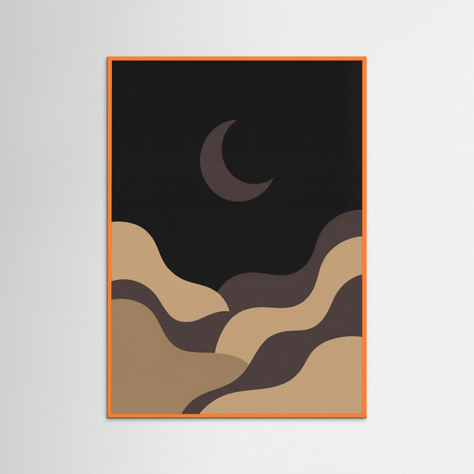 Orange Wood Organic Shapes Night