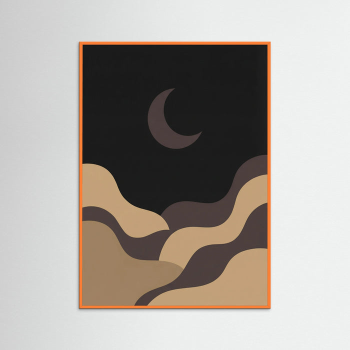 Orange Wood Organic Shapes Night