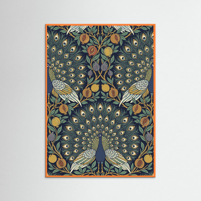 Orange Wood Ornate Botanical Tapestry