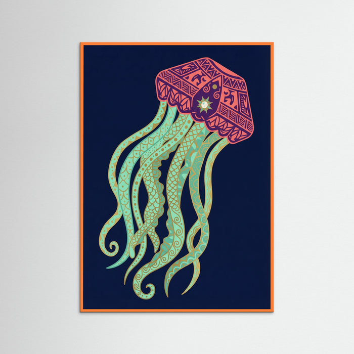 Orange Wood Ornate Ocean Crustacean