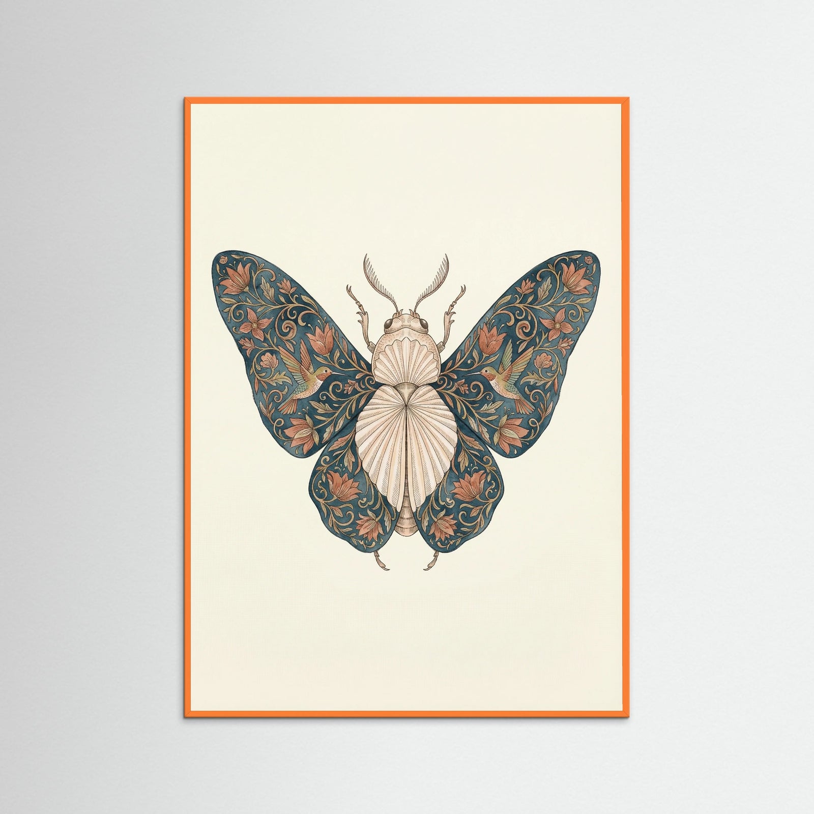 Orange Wood Ornate Silk Moth