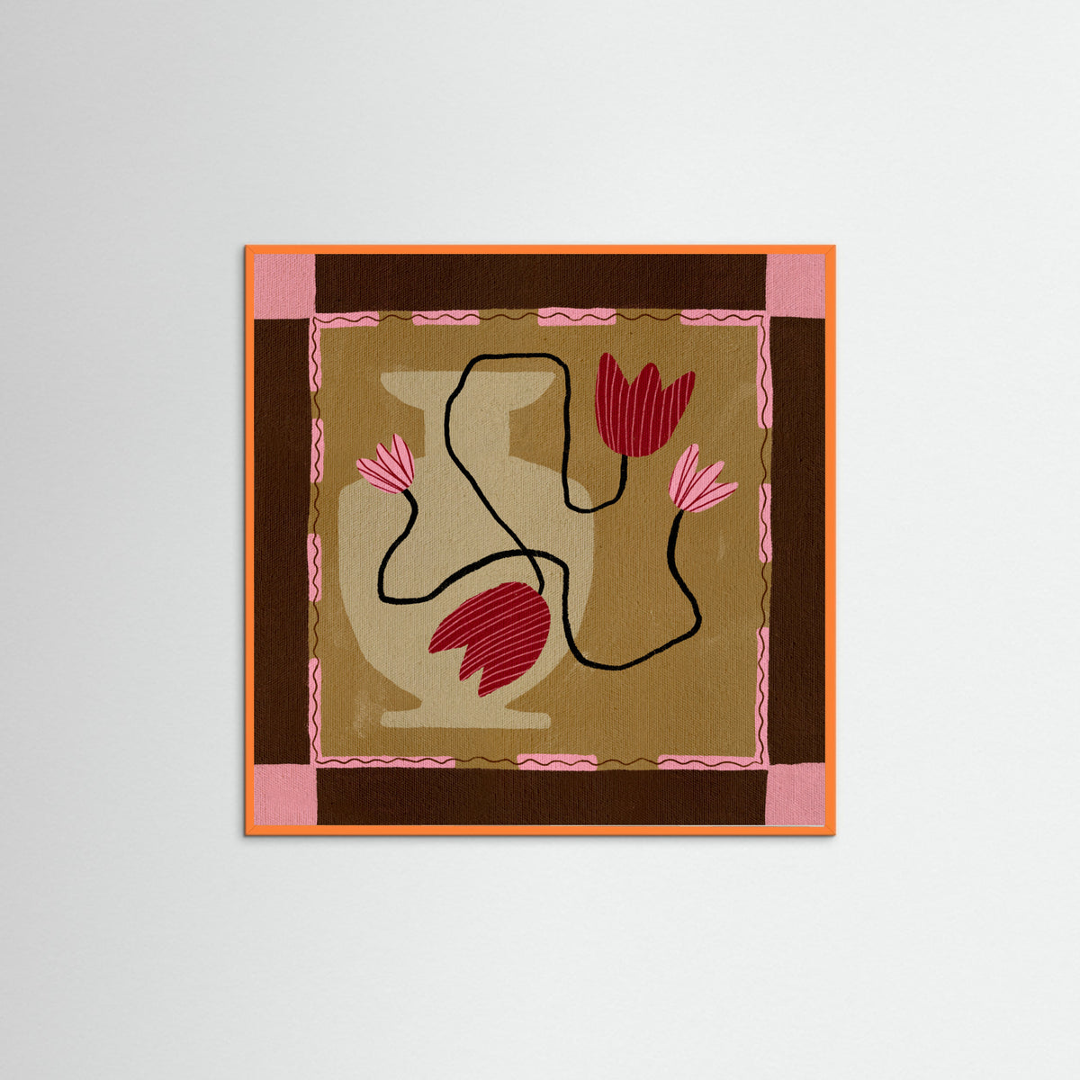 Orange Wood Out of Vase Blooms 4 Poster