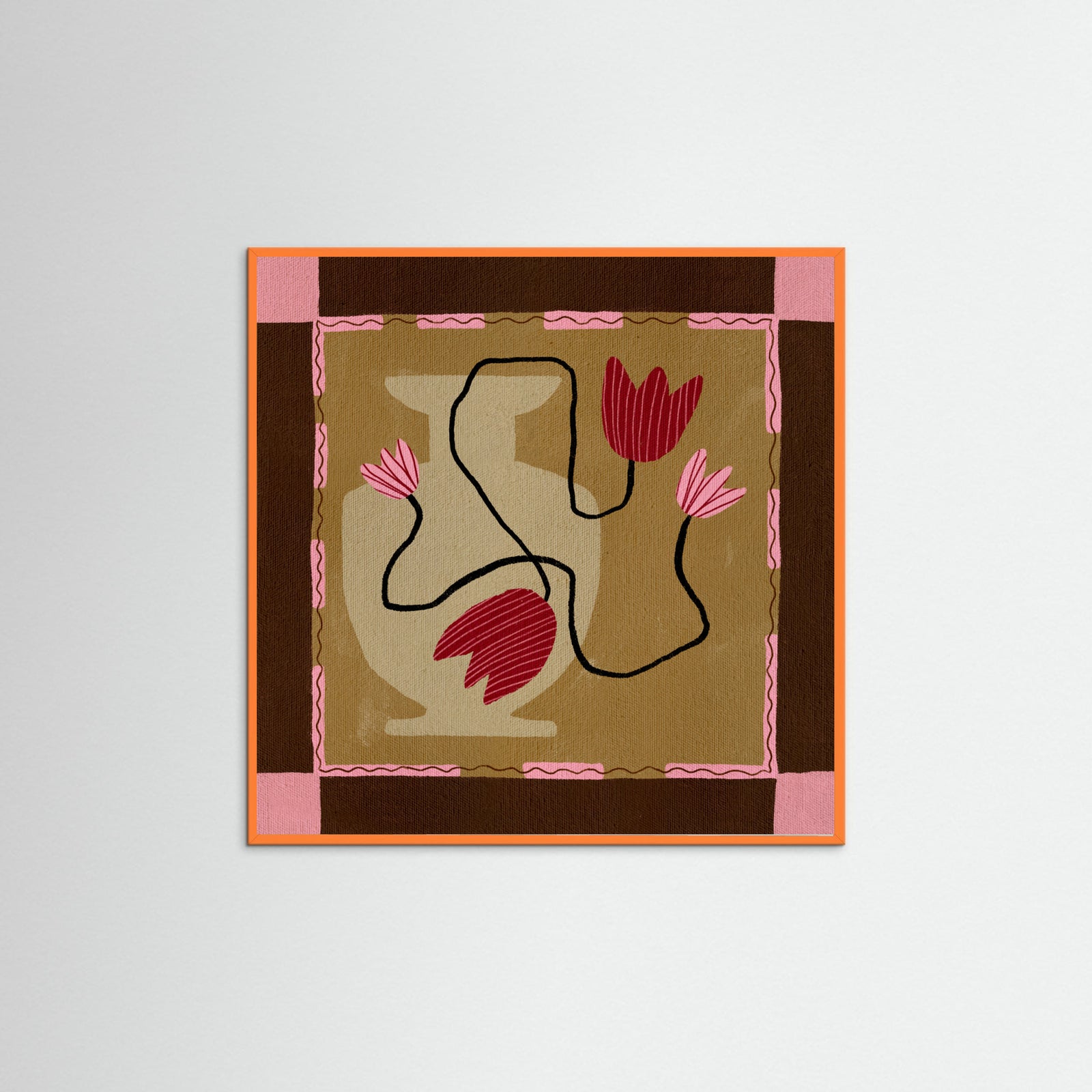 Orange Wood Out of Vase Blooms 4 Poster