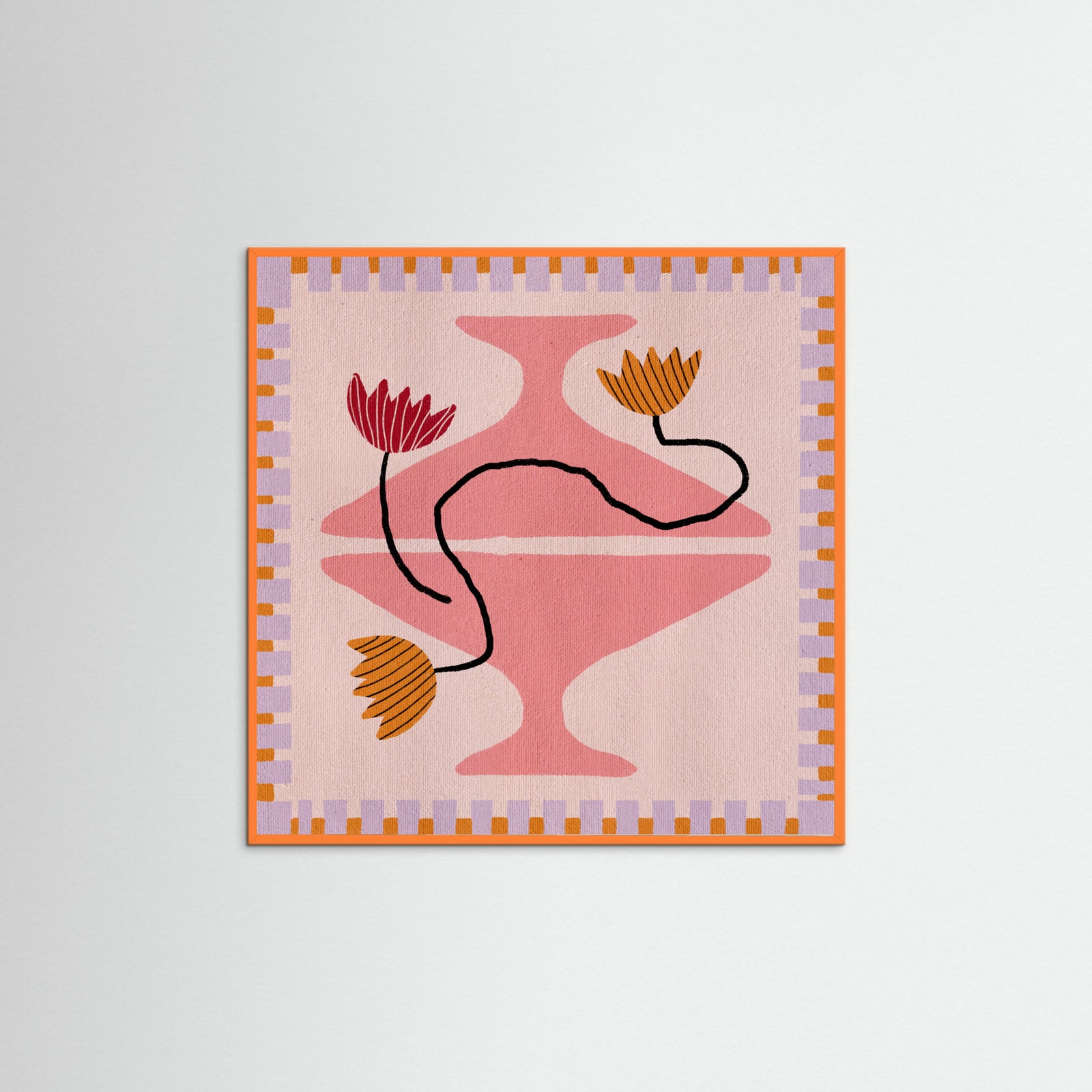 Orange Wood Out of Vase Blooms 8 Poster