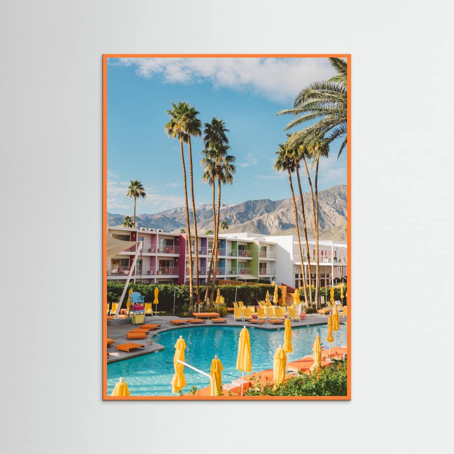 Orange Wood Palm Springs Saguaro Poster