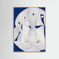 Orange Wood Paper Sculpture Abstract Poster
