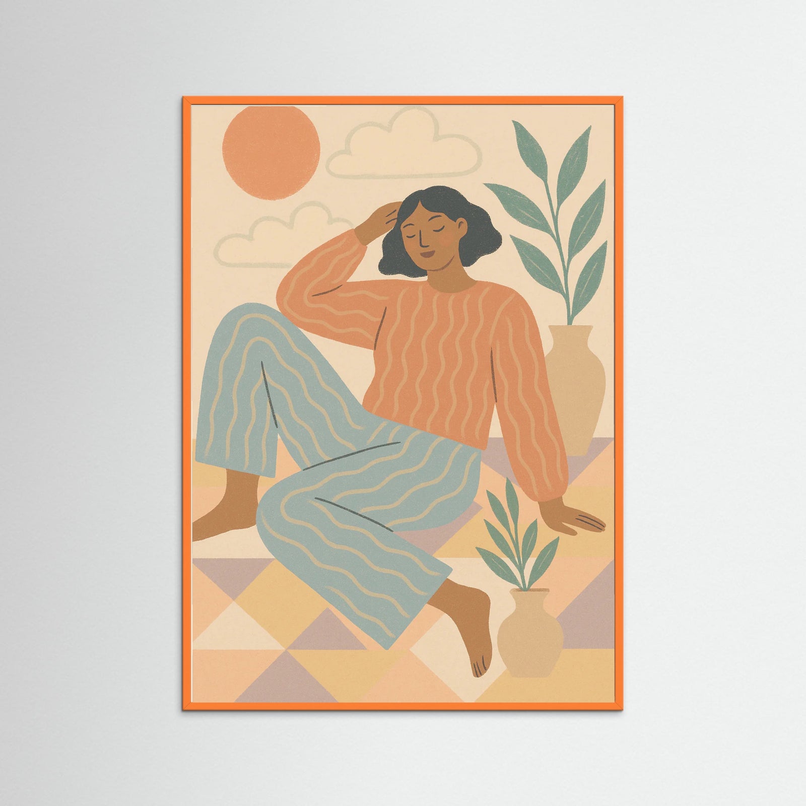 Orange Wood Pastel Breeze