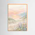 Orange Wood Pastel Mountain Serenity