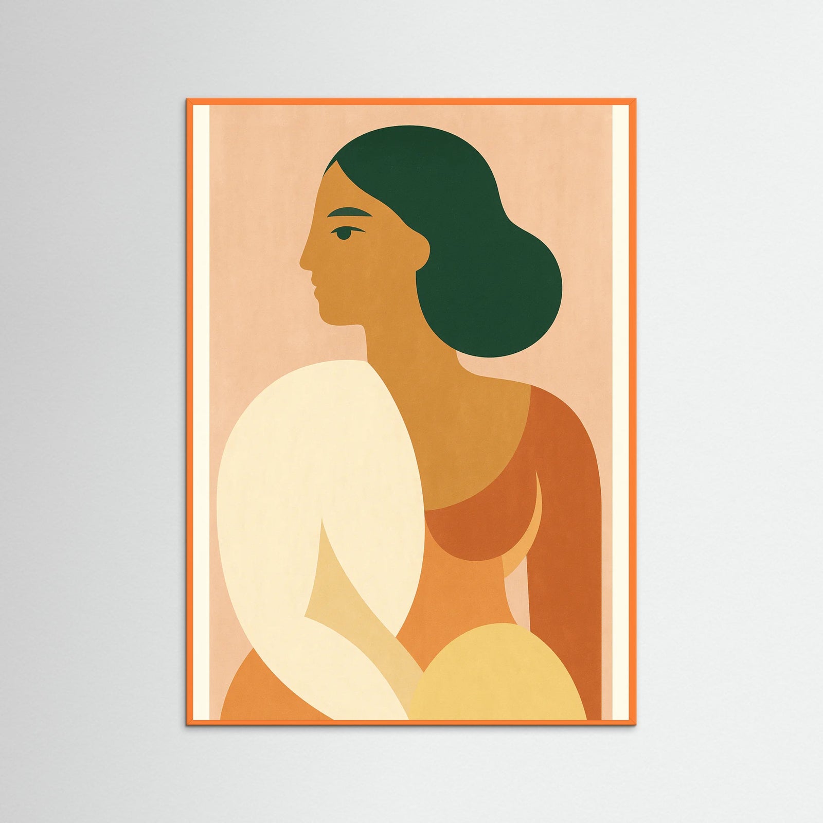 Orange Wood Pastel Portrait