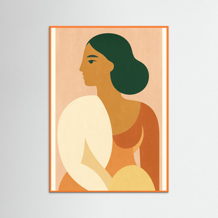 Orange Wood Pastel Portrait