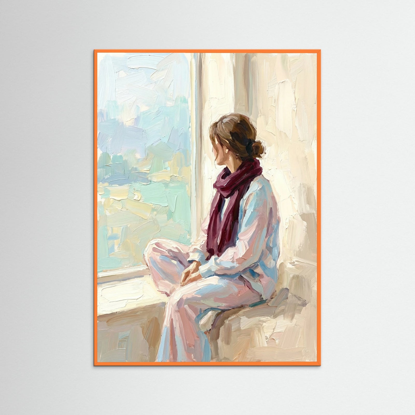 Orange Wood Pastel Portrait