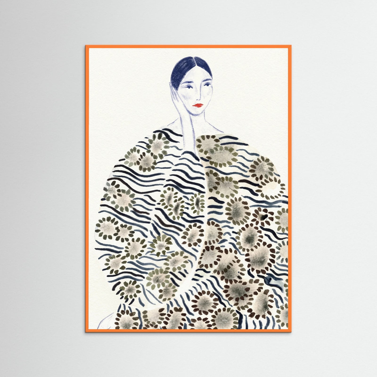 Orange Wood Patterned Elegance