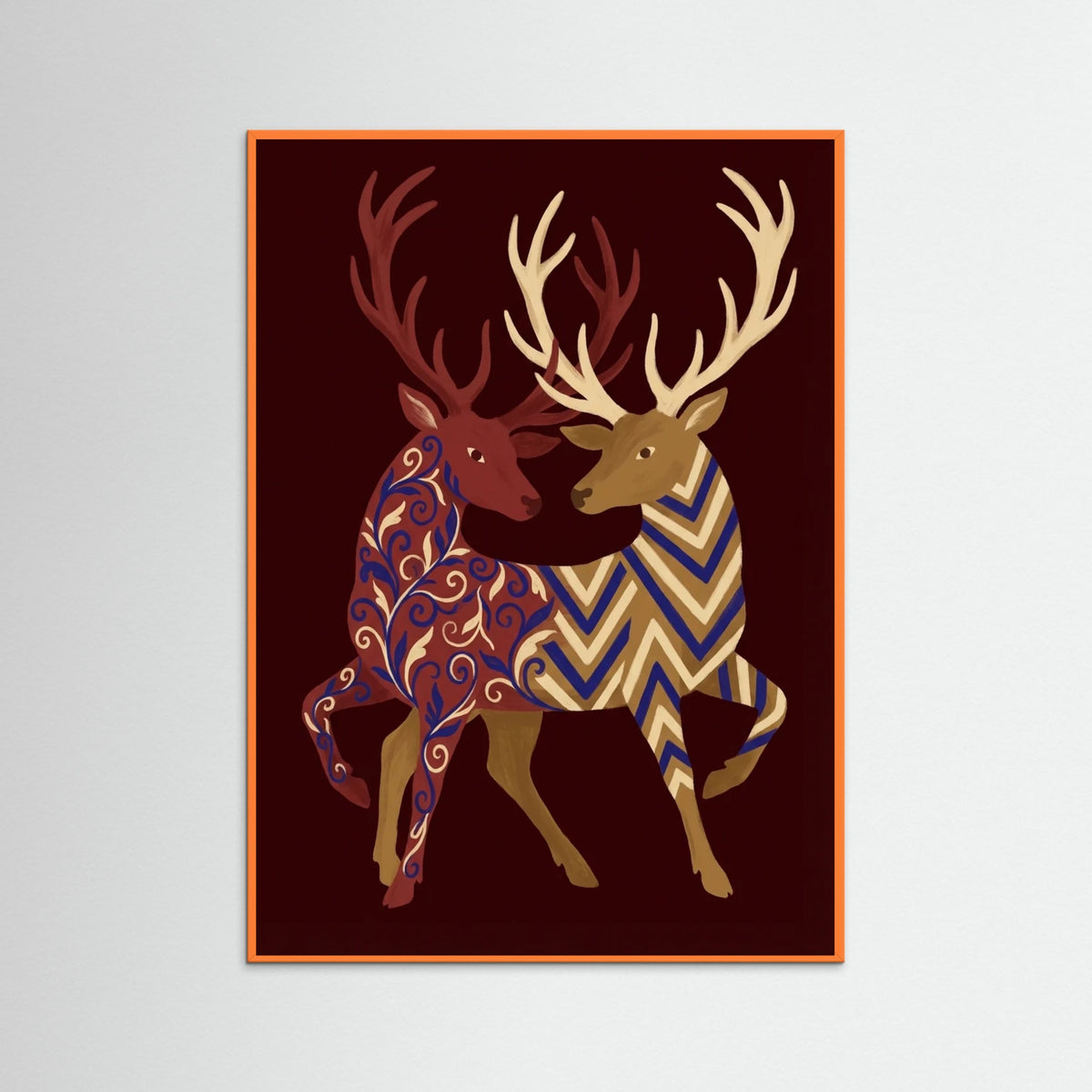 Orange Wood Patterned Equines
