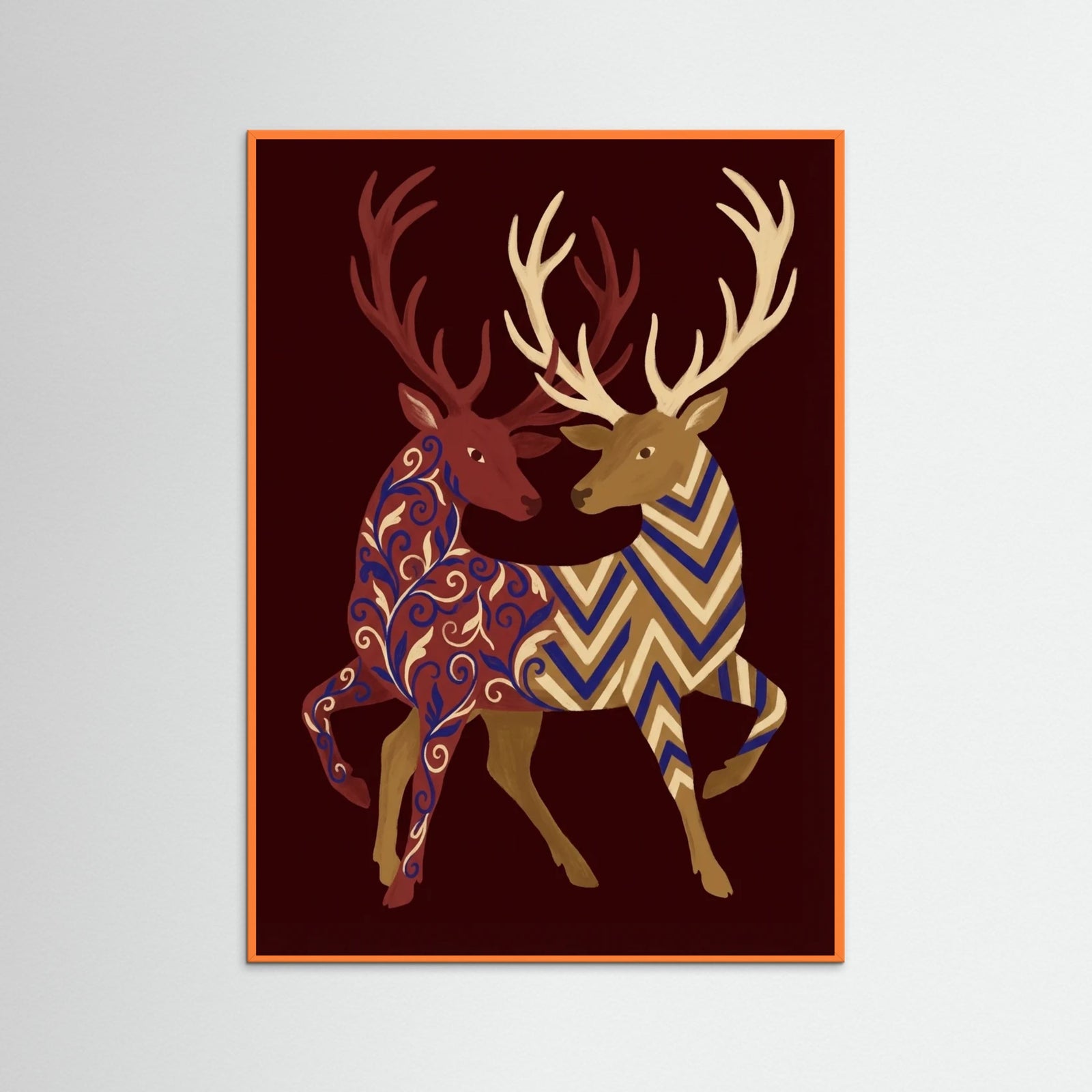 Orange Wood Patterned Equines