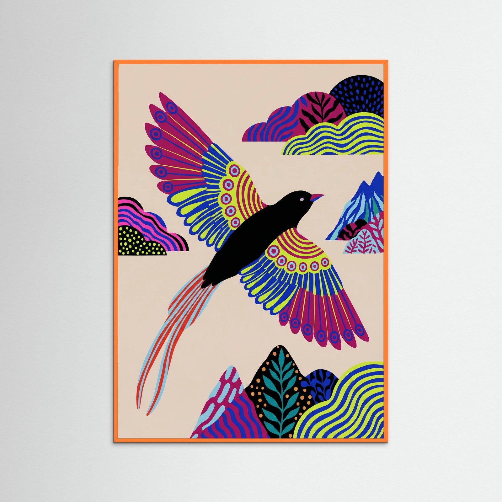 Orange Wood Patterned Jungle Spirit