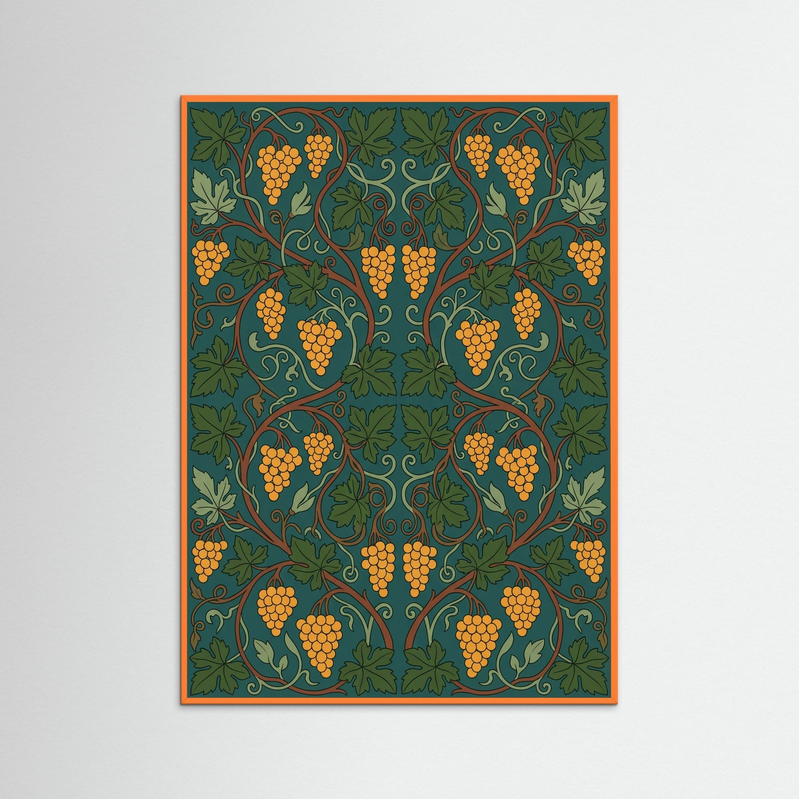 Orange Wood Patterned Life Tree