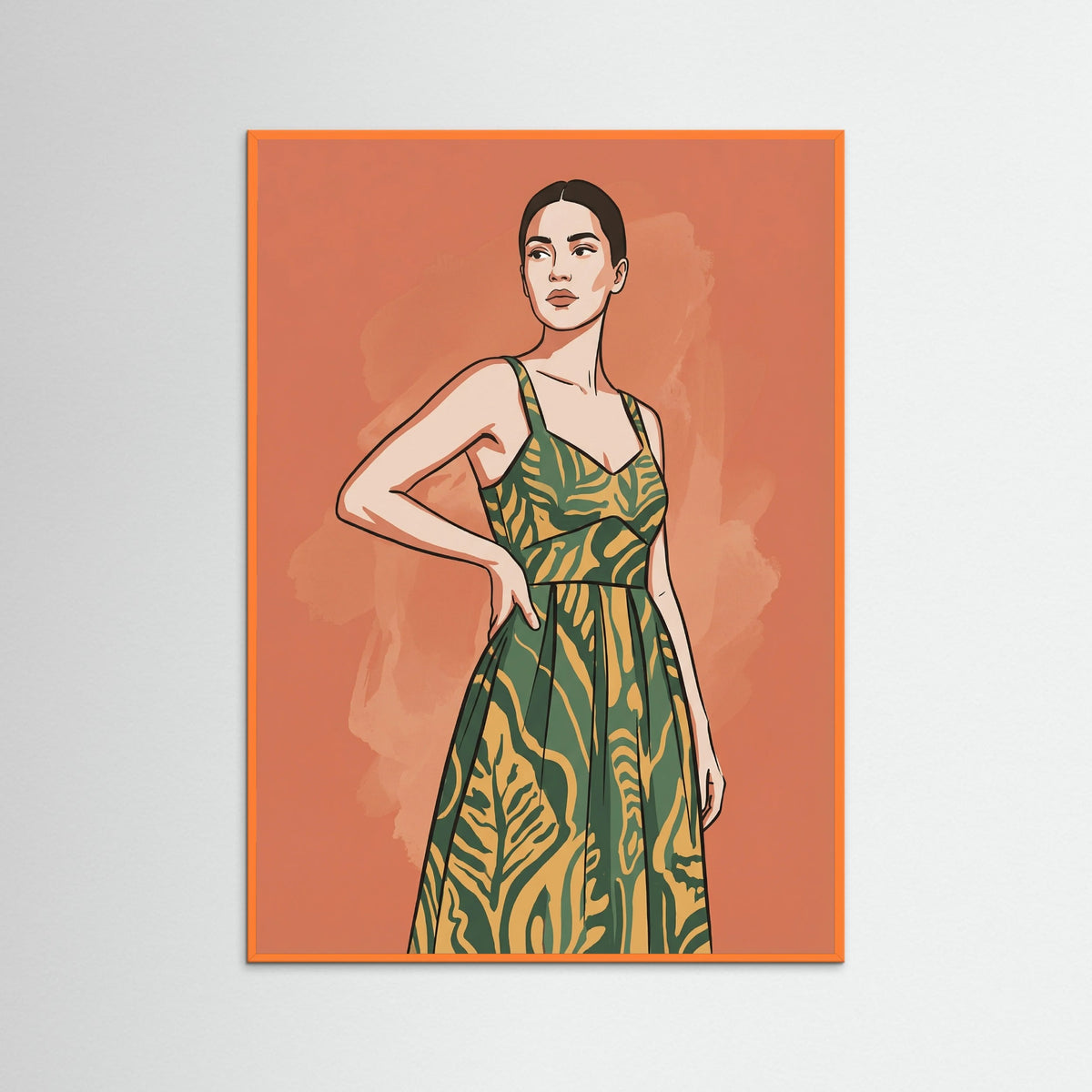 Orange Wood Patterned Pose