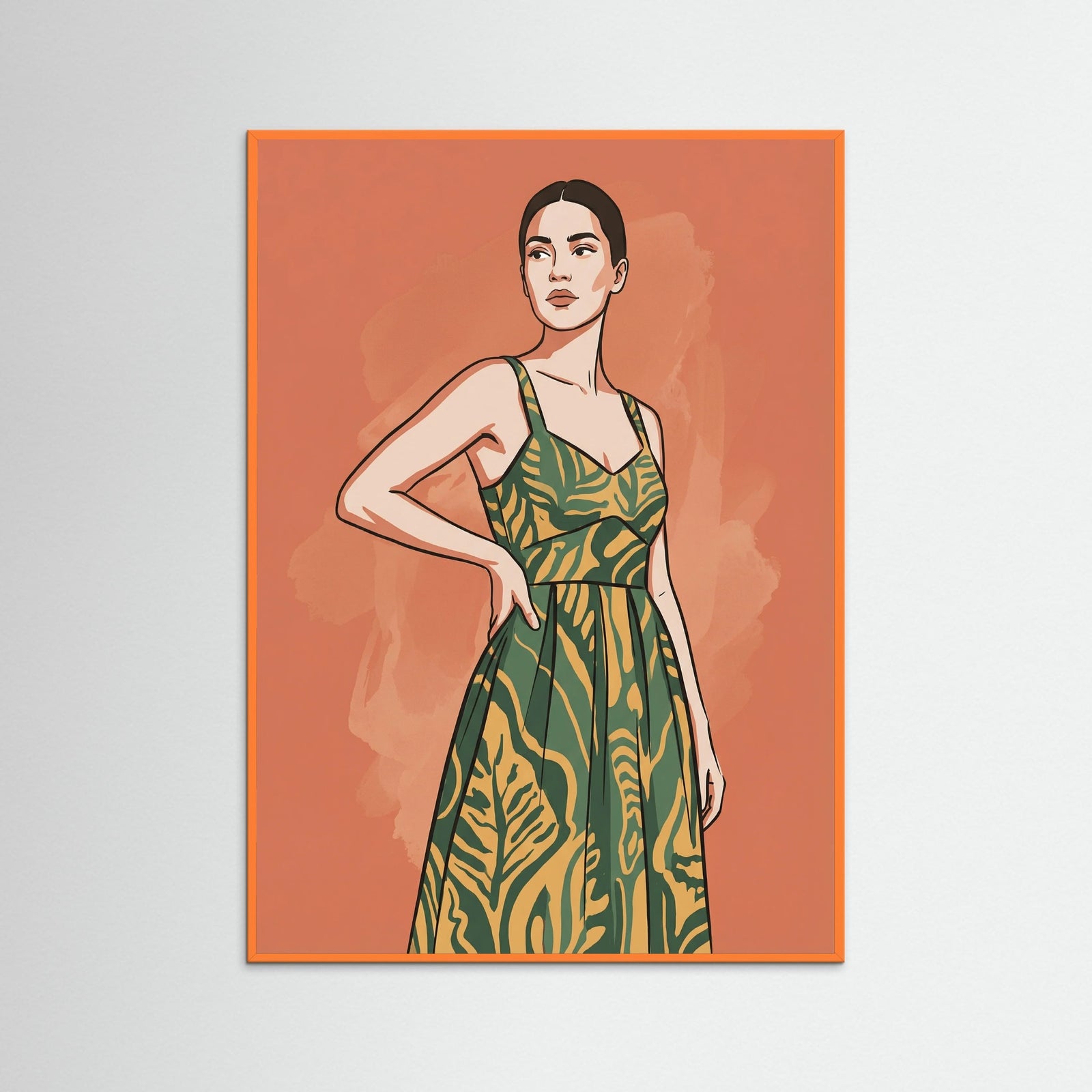 Orange Wood Patterned Pose