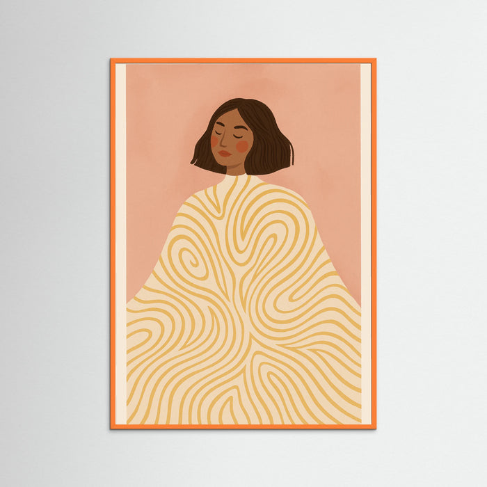 Orange Wood Patterned Presence