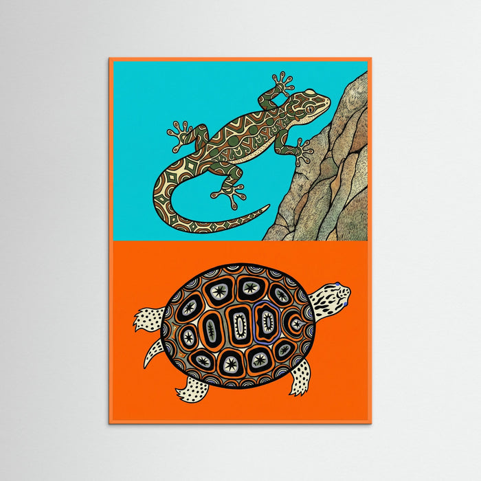 Orange Wood Patterned Turtle