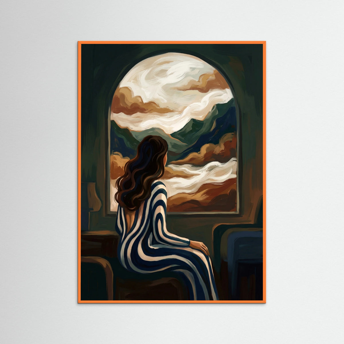 Orange Wood Pensive Gaze