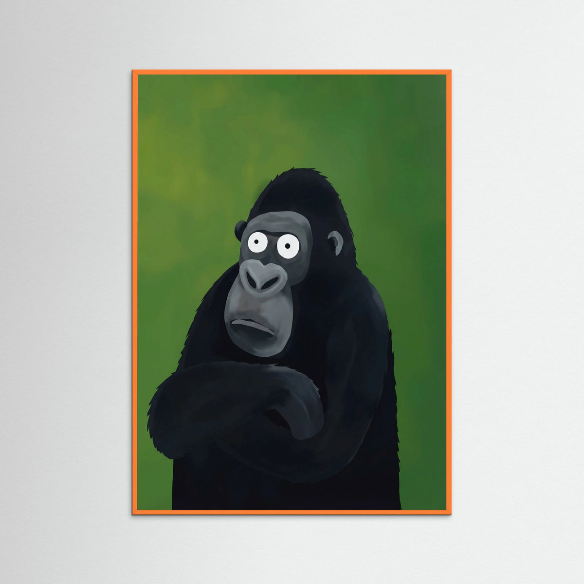 Orange Wood Pensive Primate