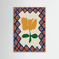 Orange Wood Petal plaid playtime II Poster