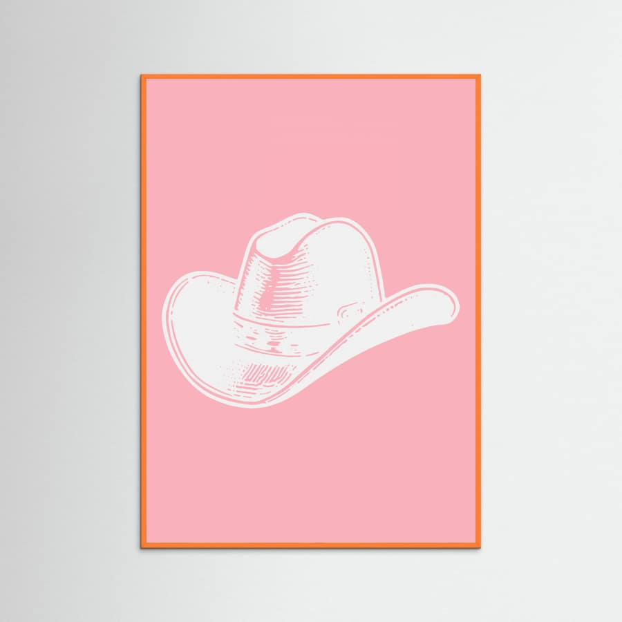 Pink Cowboy Hat Poster – plakat og kunsttryk