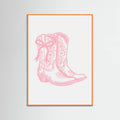 Pink Cowgirl Boots with Bow Poster – plakat og kunsttryk