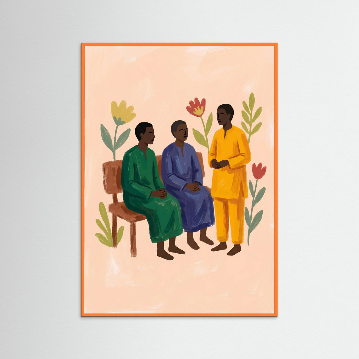 Orange Wood Pink Huddle