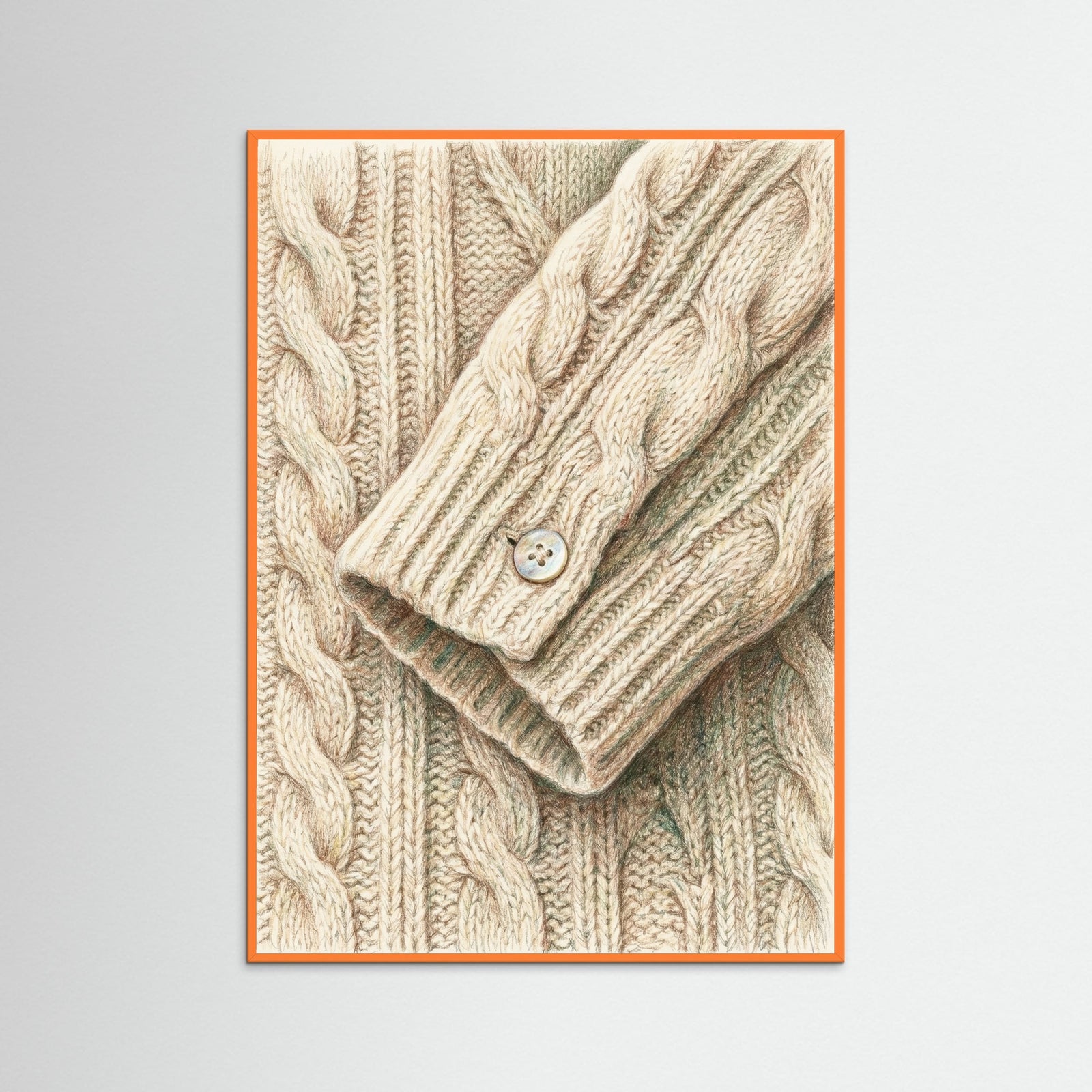 Orange Wood Plaid Scallop Collar