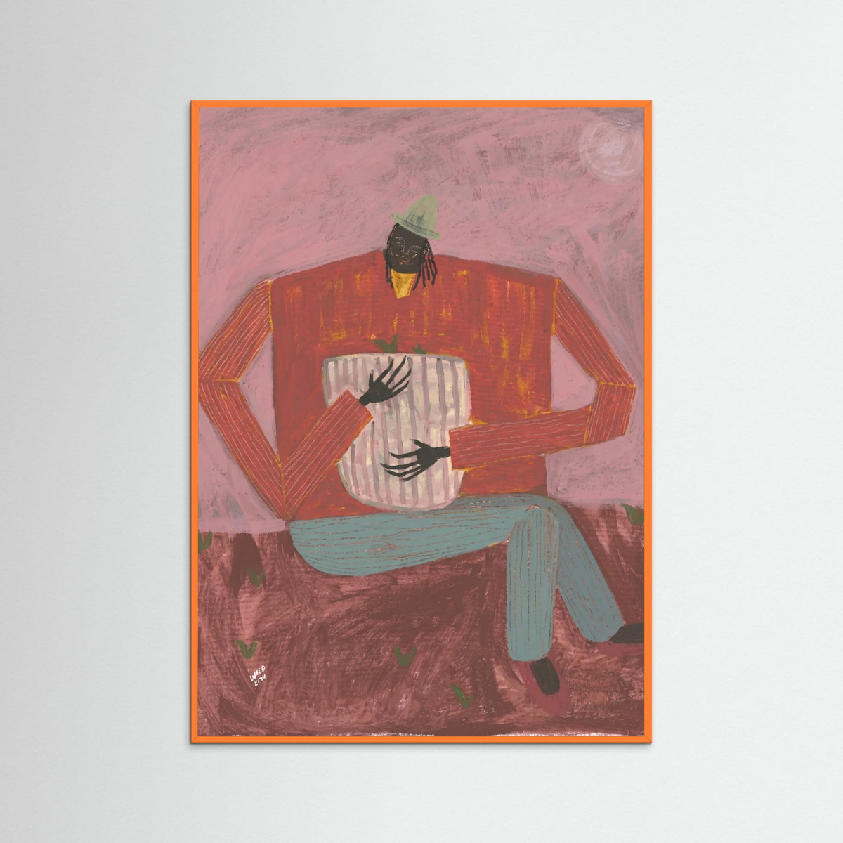 Orange Wood Plant Keeper