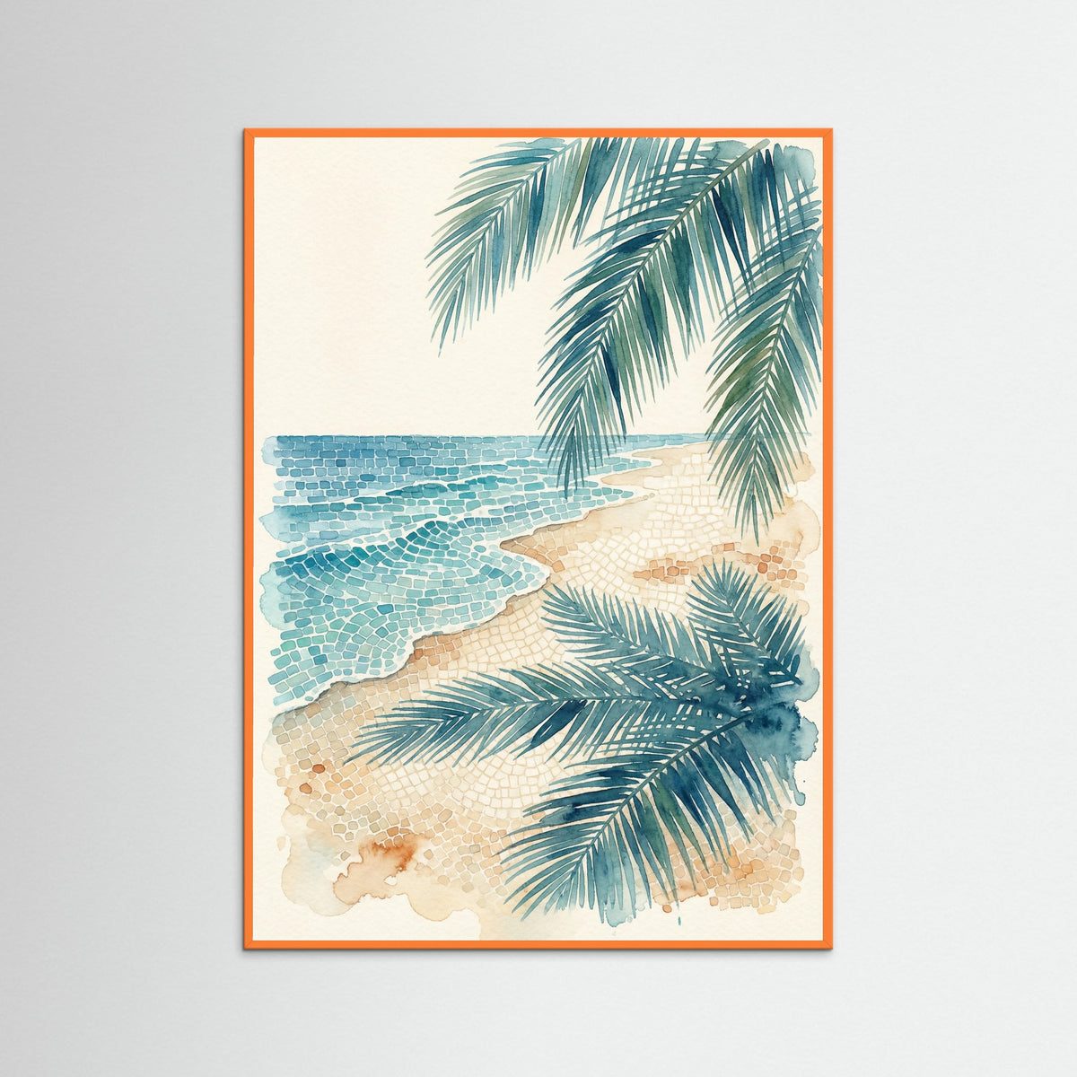 Orange Wood Poolside Serenity