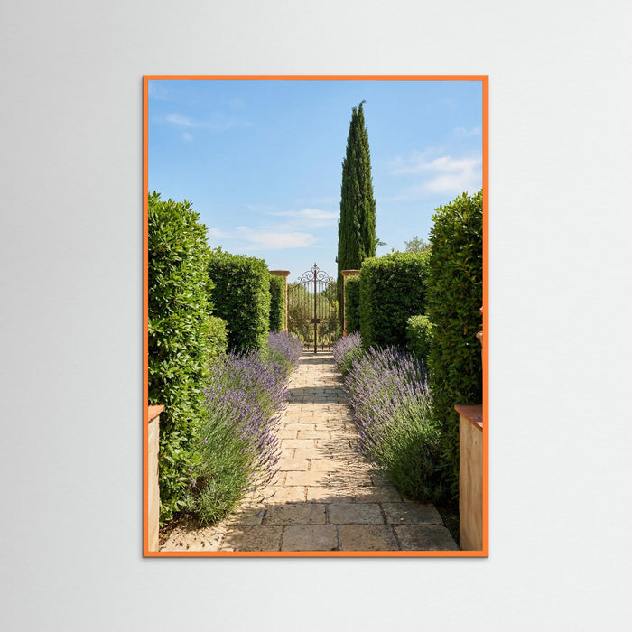 Orange Wood Poolside Serenity