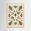 Orange Wood Pressed Garden Blooms