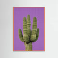 Orange Wood Purple Cactus Poster