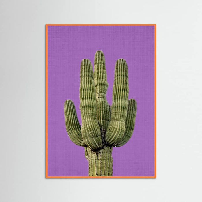 Orange Wood Purple Cactus Poster