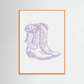 Purple Cowgirl Boots with Bow Poster – plakat og kunsttryk