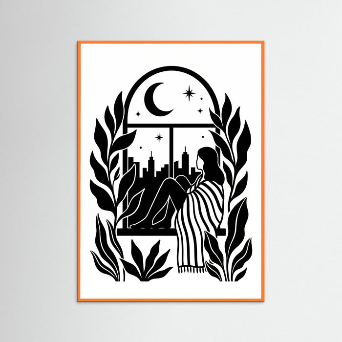 Orange Wood Quiet Contemplation Black